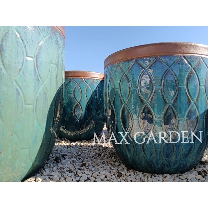 Berlin 4-01Y glazovaný kvetináč - ice green