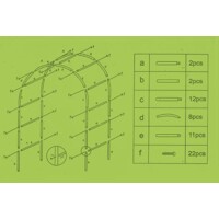 Kovový oblúk na popínavé rastliny 240x140x38cm