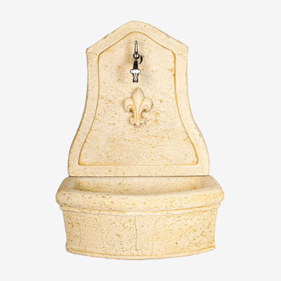 Nástenné kamenné umývadlo SIENA s ornamentom (Béžová)