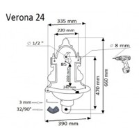 Záhradné umývadlo VERONA (biela-zelená 2404)