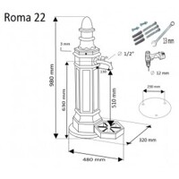 Záhradný hydrant  ROMA (hammer-zlatá 2205)